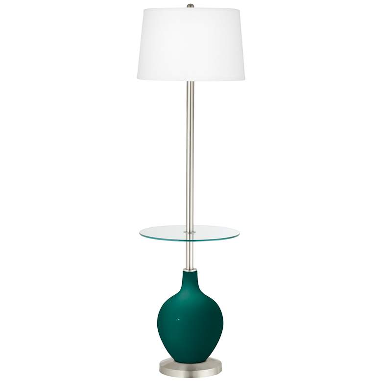 Image 1 Blue Peacock Ovo Tray Table Floor Lamp
