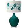 Blue Peacock Rose Bouquet Ovo Table Lamp