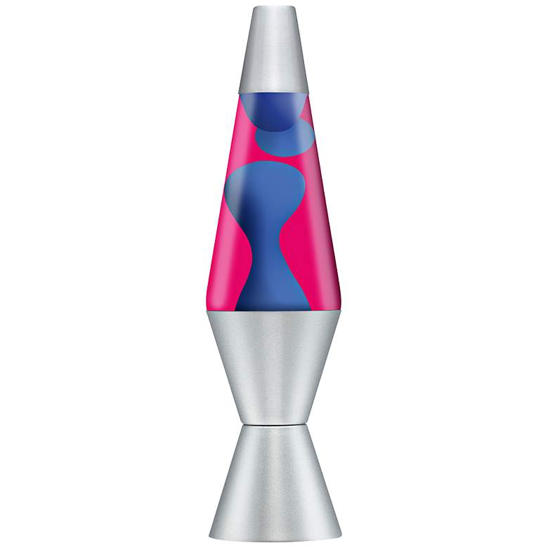 Image 1 Blue - Pink 14 1/2 inch High Silver Base Official Lava&#174; Lamp