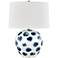 Blue Point White and Blue Dots Ceramic Accent Table Lamp