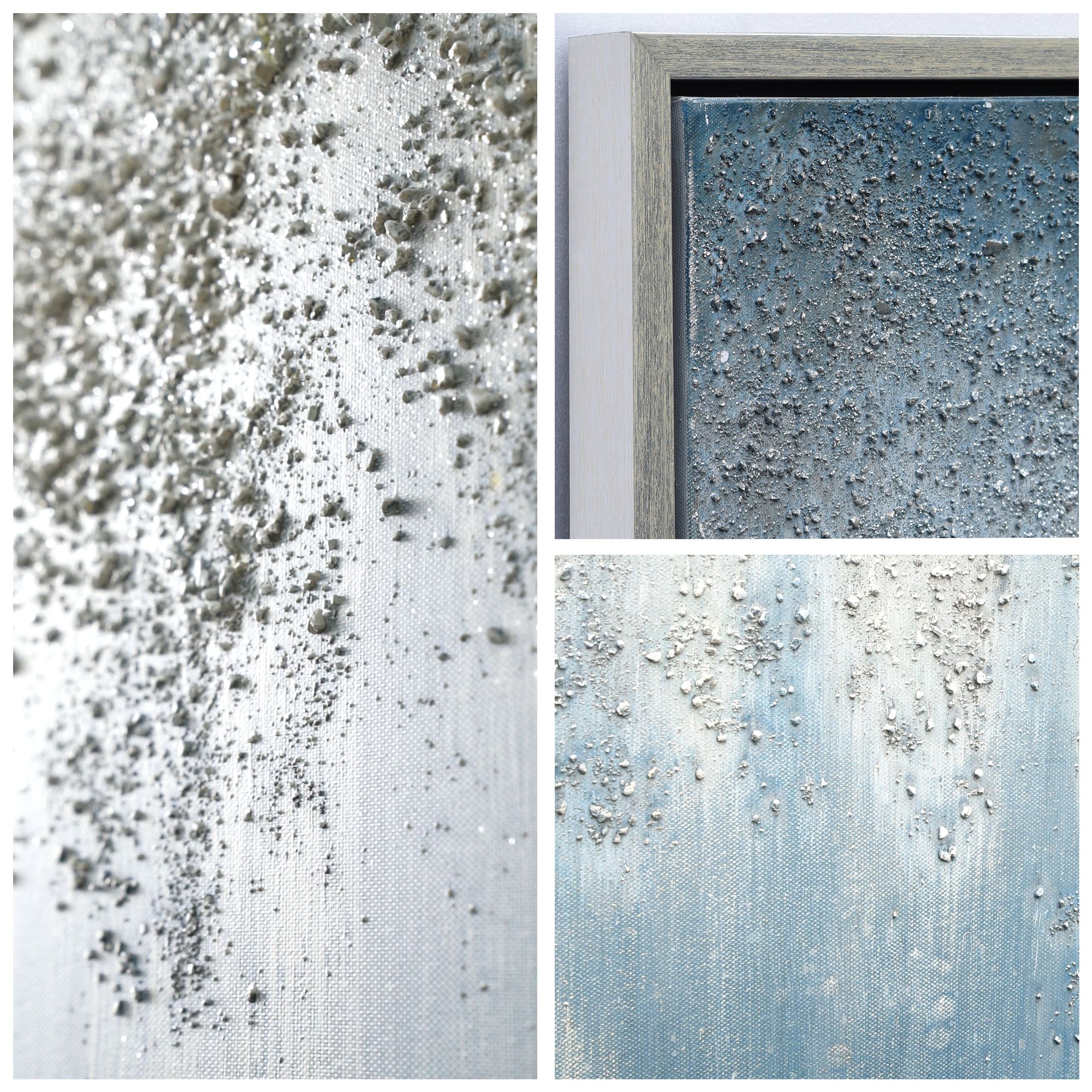 Blue Rain 72"W Metallic 2-Piece Framed Canvas Wall Art Set