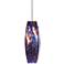 Blue Red 3 1/4" Wide Brushed Steel Low Voltage Mini Pendant
