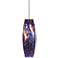 Blue Red 3 1/4" Wide Brushed Steel Low Voltage Mini Pendant