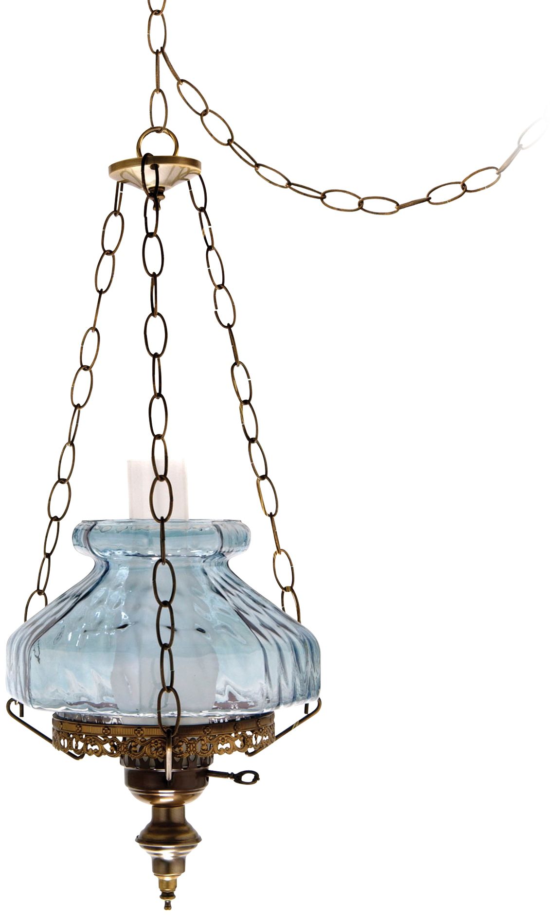 Blue Rhombus Octagon 13" Wide Plug-in Swag Chandelier