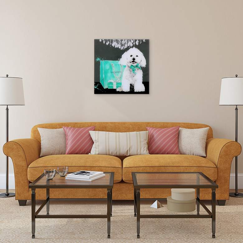 Image 1 Blue Ribbon Bichon Frise Dog 20" Square Wall Art