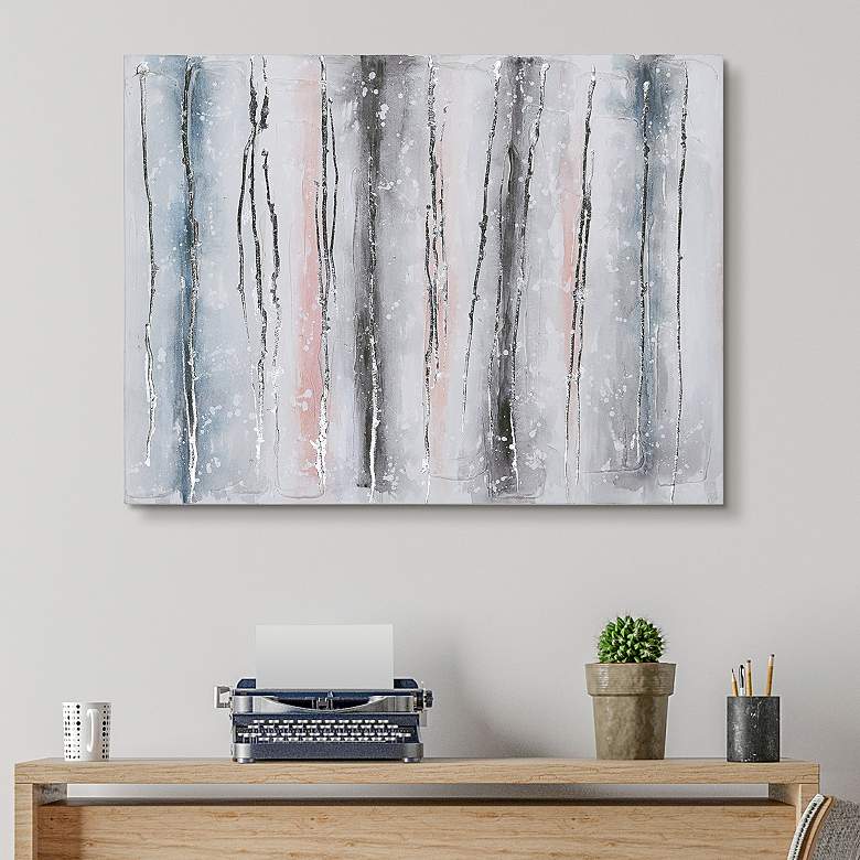 Image 2 Blue Roads 40" High Textured Metallic Canvas Wall Art