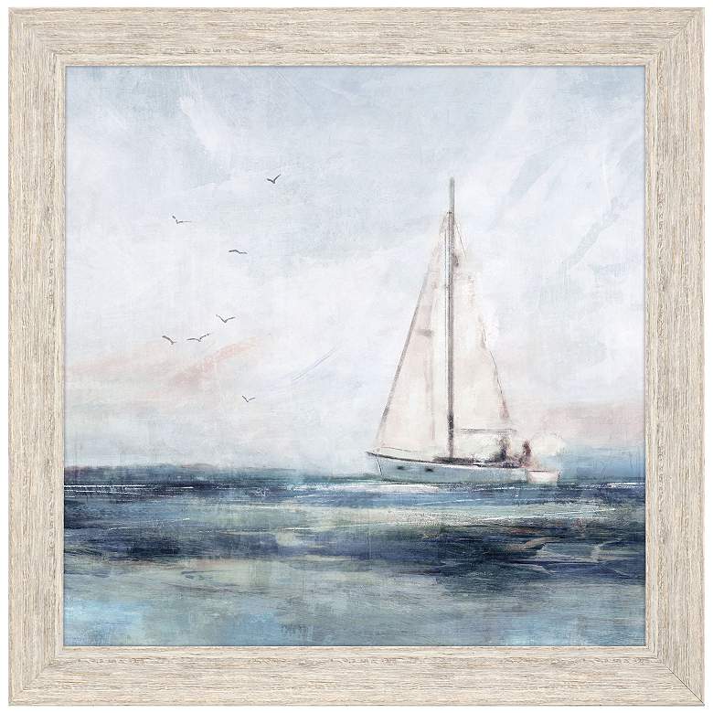 Image 1 Blue Sailing I 28"W x 28"H Framed Art