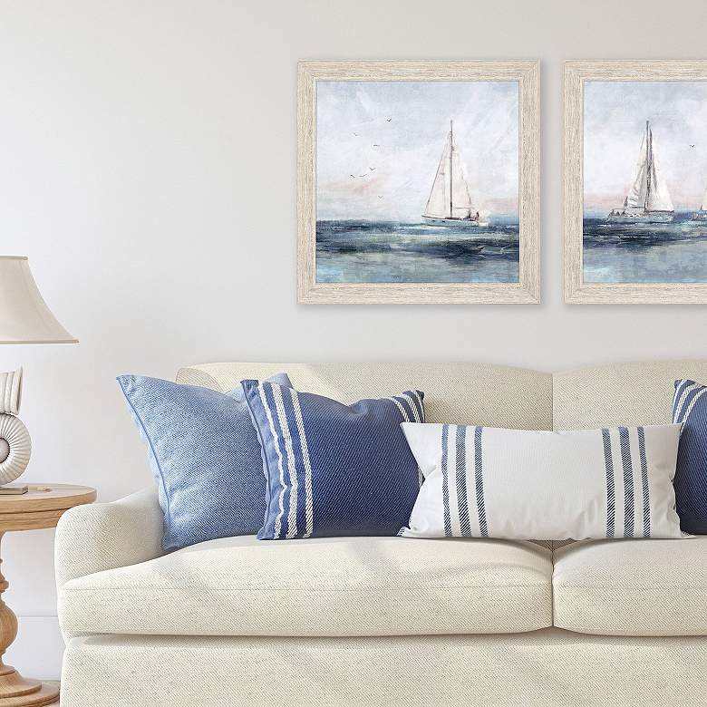 Image 4 Blue Sailing I 28"W x 28"H Framed Art more views