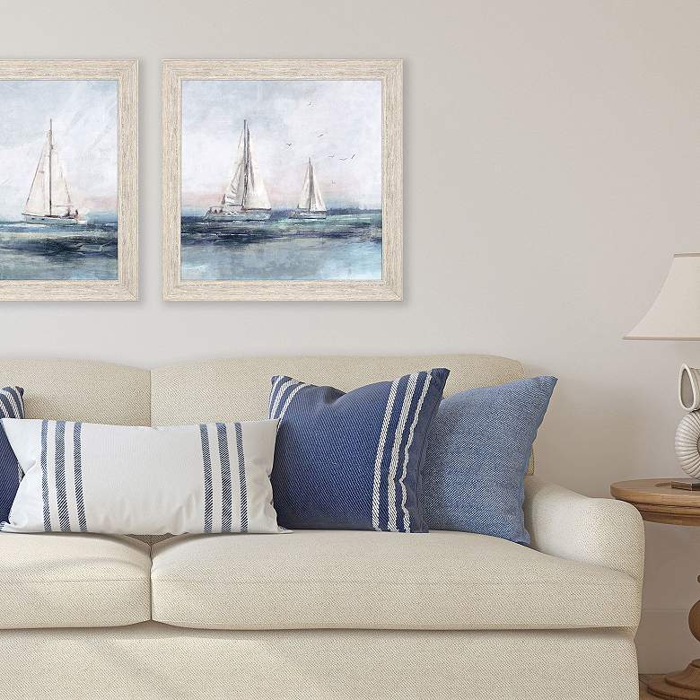 Image 4 Blue Sailing II 28"W x 28"H Framed Art more views