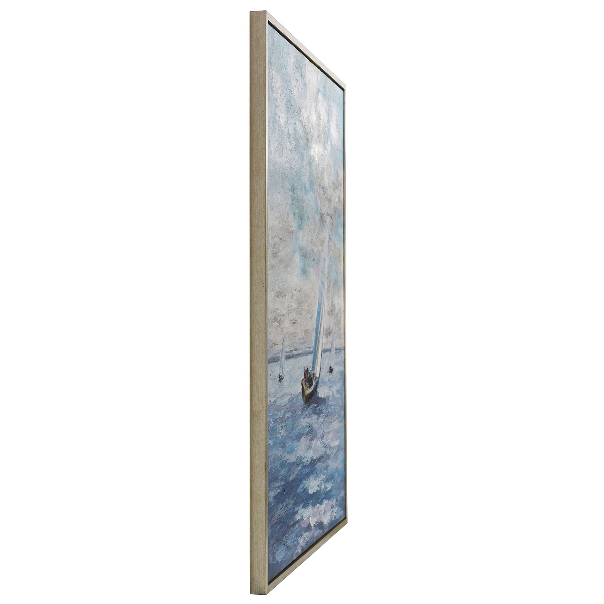 Image 2 Blue Sails 49.75"H x 37.75"W Hand Painted Framed Canvas Wall Art more views