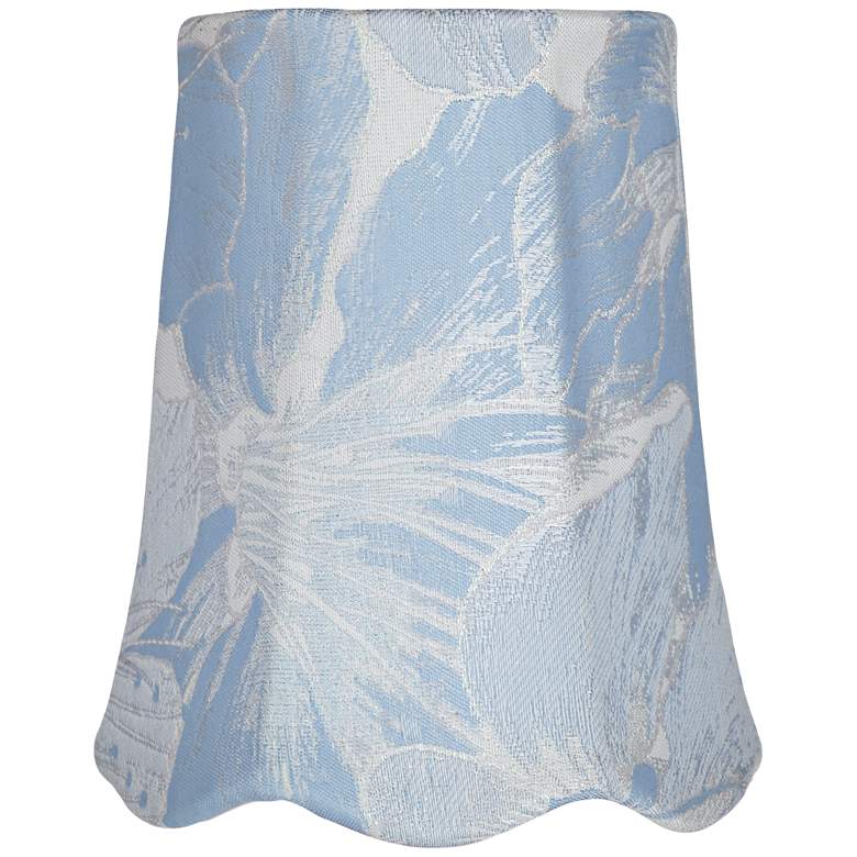 Image 1 Blue Scallop Bottom Bell Lamp Shade 3x4x5 (Clip-On)