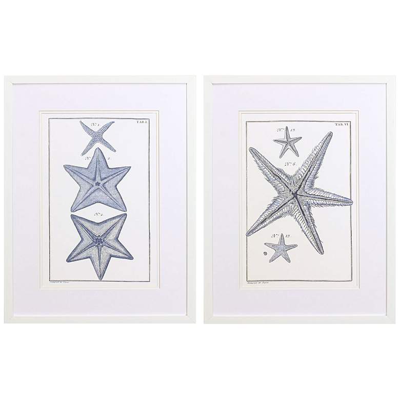 Image 3 Blue Sea Stars A 25 inch High 2-Piece Framed Wall Art Set