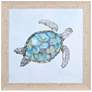 Blue Sea Turtle I 28" Square Framed Wall Art in scene