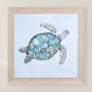 Blue Sea Turtle I 28" Square Framed Wall Art in scene