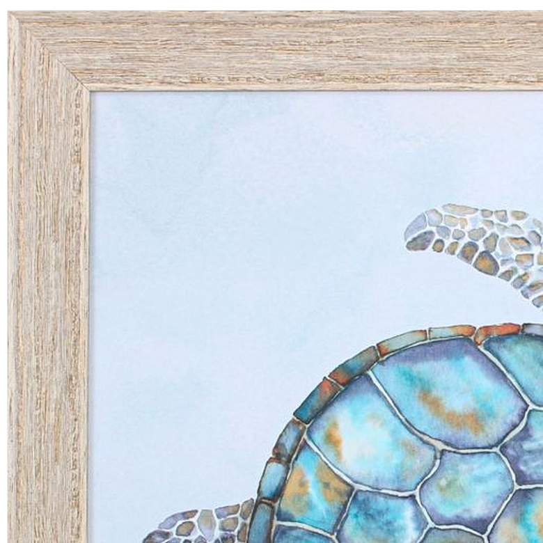 Image 4 Blue Sea Turtle I 28 inch Square Framed Wall Art more views