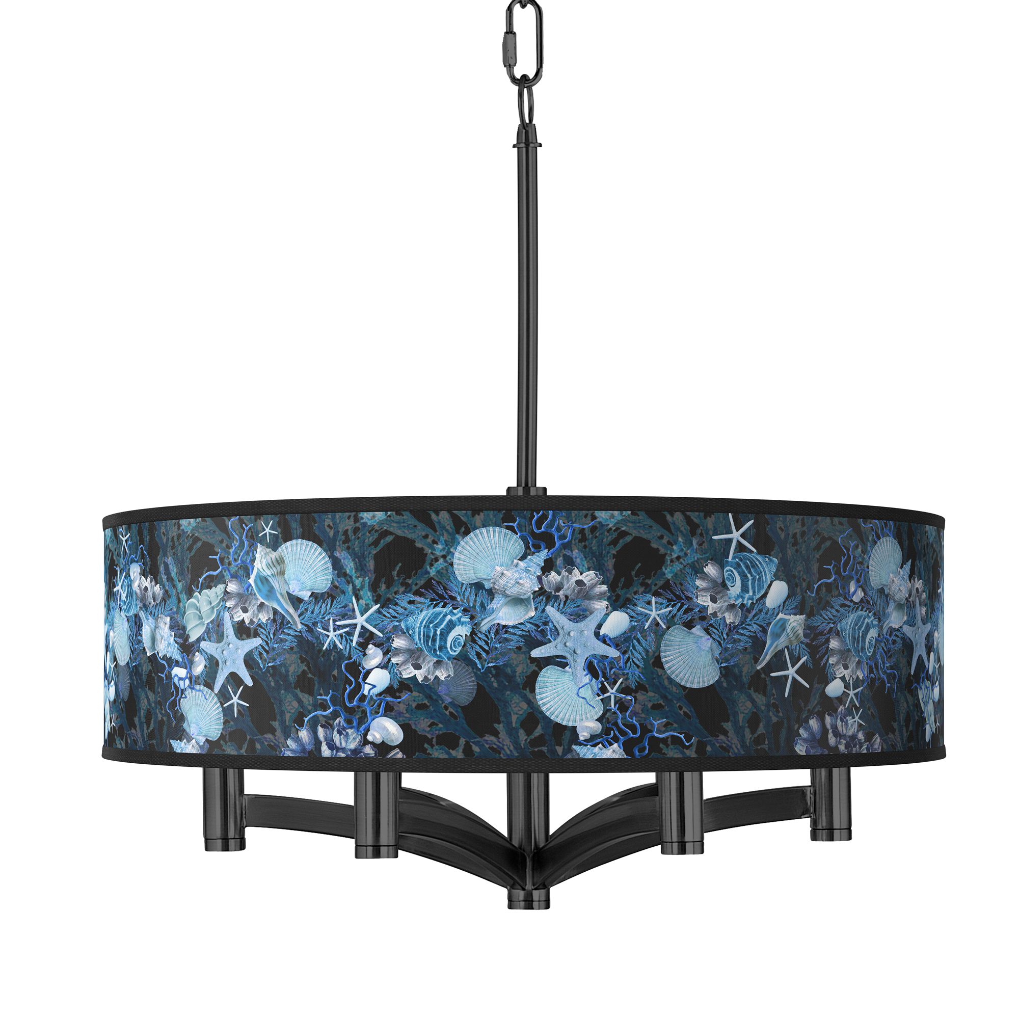 Image Blue Seas Ava 6-Light Black Pendant Chandelier