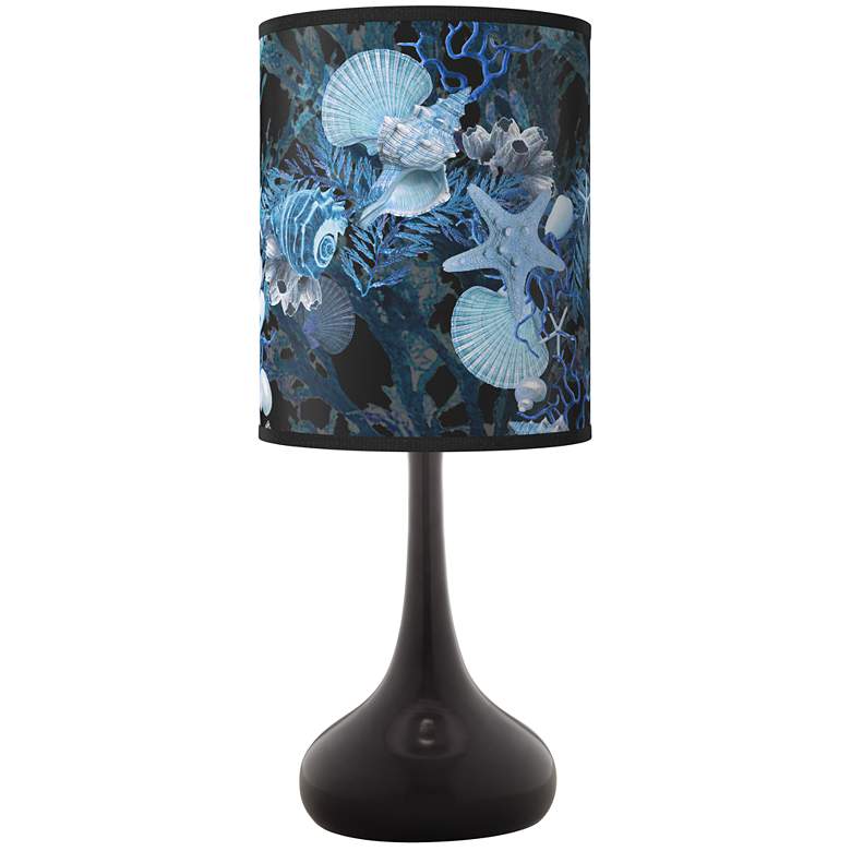 Image 1 Blue Seas Giclee Black Droplet Table Lamp