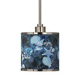 Image3 of Blue Seas Giclee Brushed Nickel Mini Pendant Light more views
