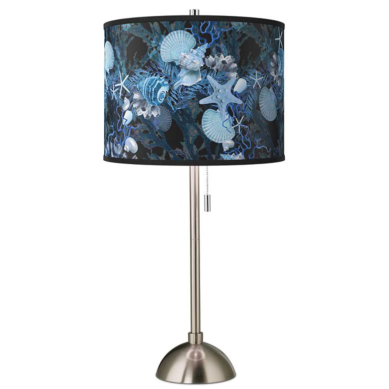 Image 1 Blue Seas Giclee Brushed Nickel Table Lamp