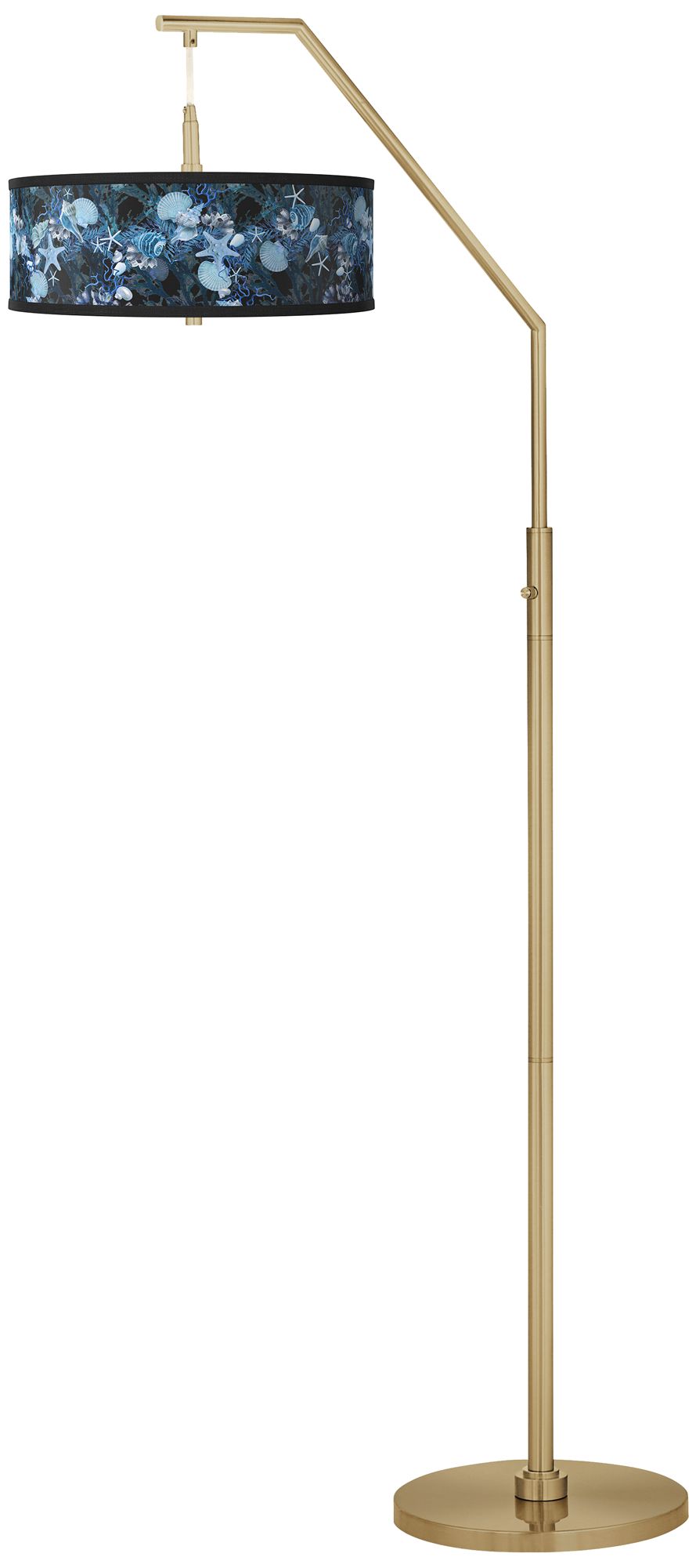 Blue Seas Giclee Warm Gold Arc Floor Lamp
