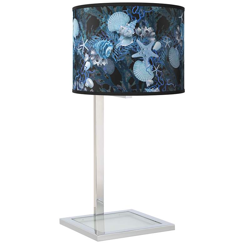 Image 1 Blue Seas Glass Inset Table Lamp