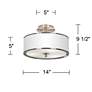 Thumbnail4 of Blue Seas Nickel 14" Wide Ceiling Light more views