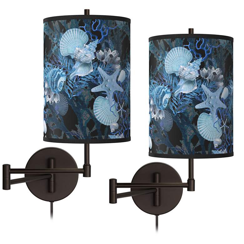 Image 1 Blue Seas Tessa Bronze Swing Arm Wall Lamps Set of 2