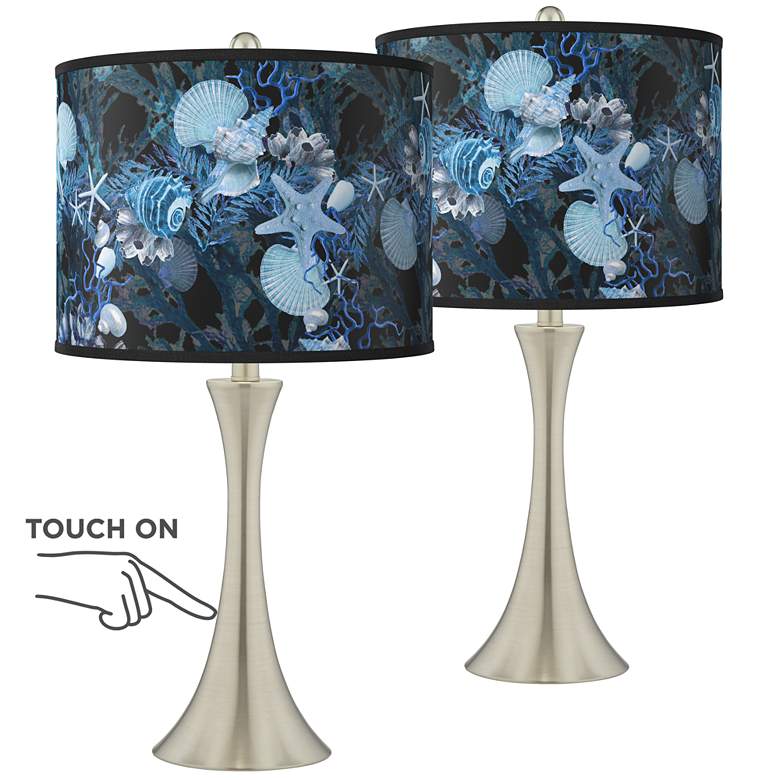 Image 1 Blue Seas Trish Brushed Nickel Touch Table Lamps Set of 2