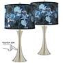 Blue Seas Trish Brushed Nickel Touch Table Lamps Set of 2