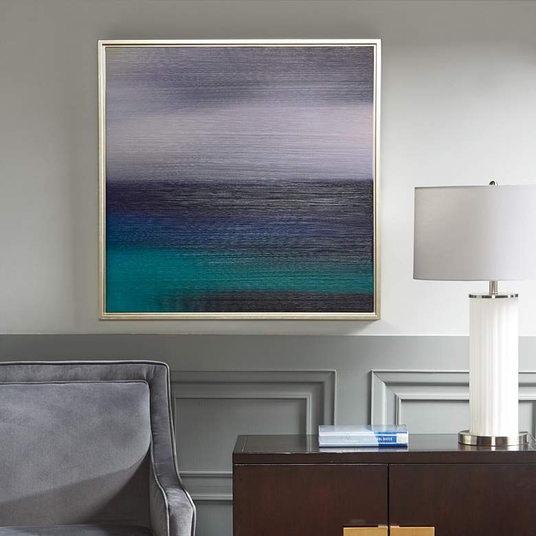 Image 1 Blue Seascape 31 1/2" Square Canvas Wall Art