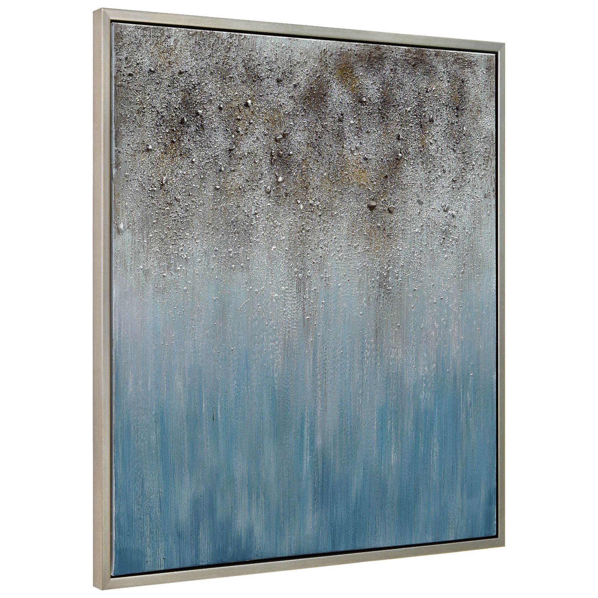 Blue Shadow 36" Square Framed Canvas Wall Art in scene
