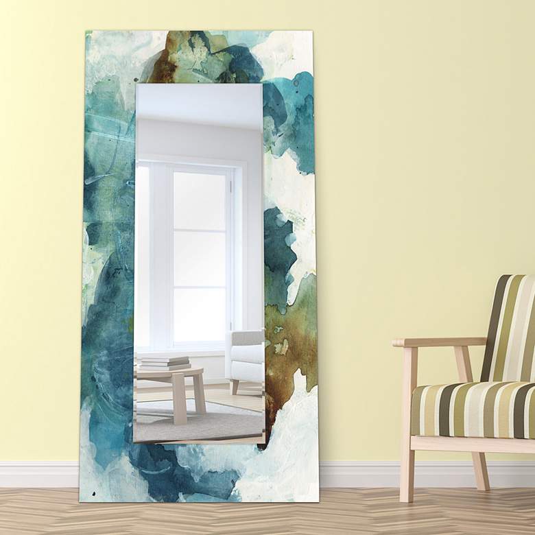 Image 2 Blue Sky Art Glass 36" x 72" Rectangular Wall Mirror