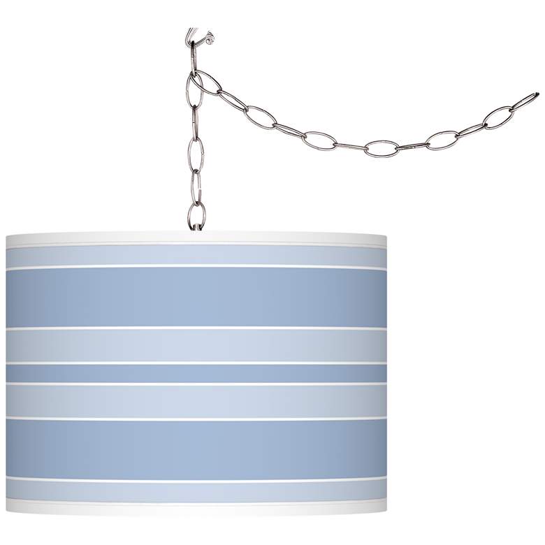 Image 1 Blue Sky Bold Stripe Giclee Glow Plug-In Swag Pendant
