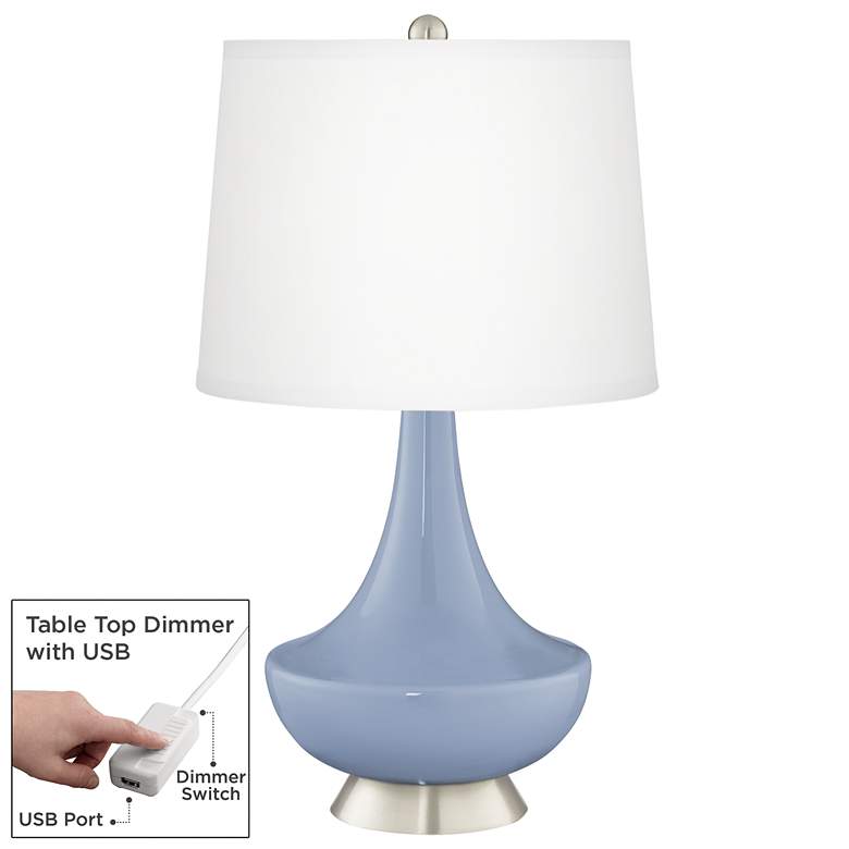 Image 1 Blue Sky Gillan Glass Table Lamp with Dimmer