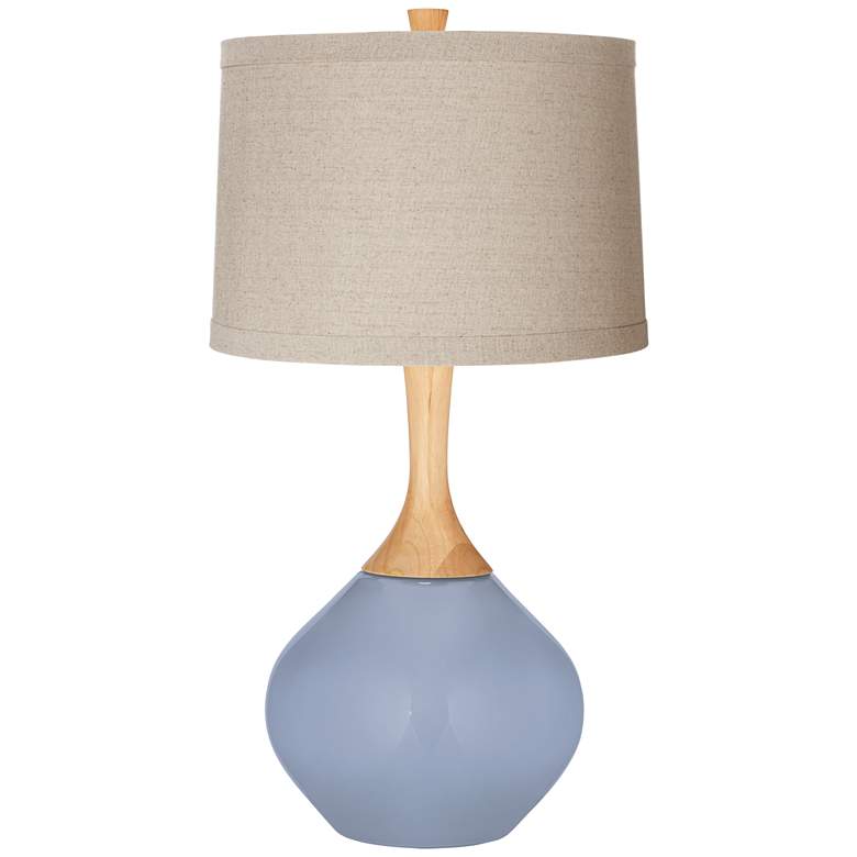 Image 1 Blue Sky Natural Linen Drum Shade Wexler Table Lamp