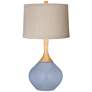 Blue Sky Natural Linen Drum Shade Wexler Table Lamp