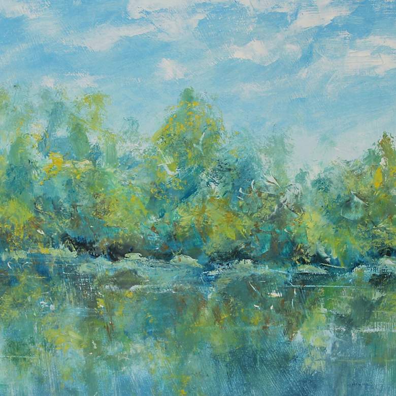 Image 2 Blue Sky Pond 48" Wide All-Weather Outdoor Canvas Wall Art more views