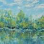 Blue Sky Pond 48" Wide All-Weather Outdoor Canvas Wall Art