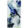 Blue Splash 72" High Free Floating Tempered Glass Wall Art in scene