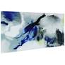 Blue Splash 72" High Free Floating Tempered Glass Wall Art in scene