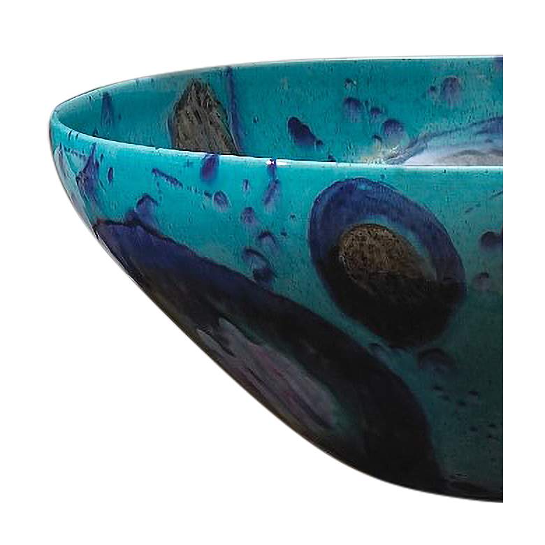 Image 2 Blue Spots Reactive Glaze Blue and Turquoise Decorative Bowl more views