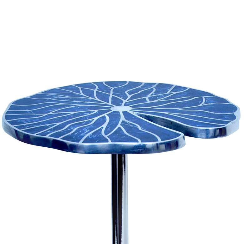 Blue Springs 16&quot; Wide Metal Inlay Blue Accent Table more views