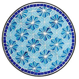 Image4 of Blue Stars Mosaic Black Outdoor Accent Tables Set of 2 more views