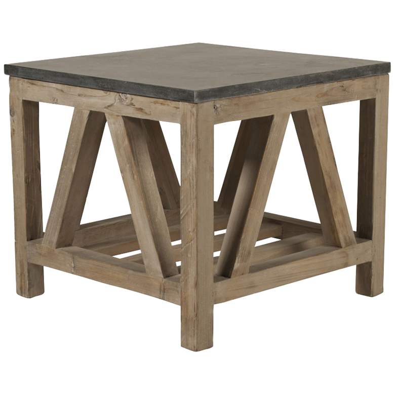 Blue Stone 25&quot; Wide Smoke Gray Wood Square End Table