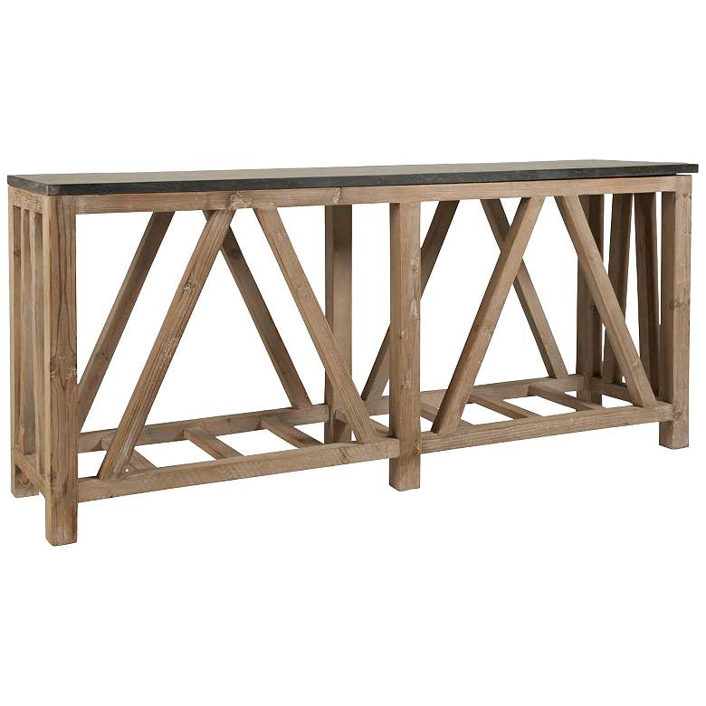 Image 1 Blue Stone 71 inch Wide Smoke Gray Wood Console Table