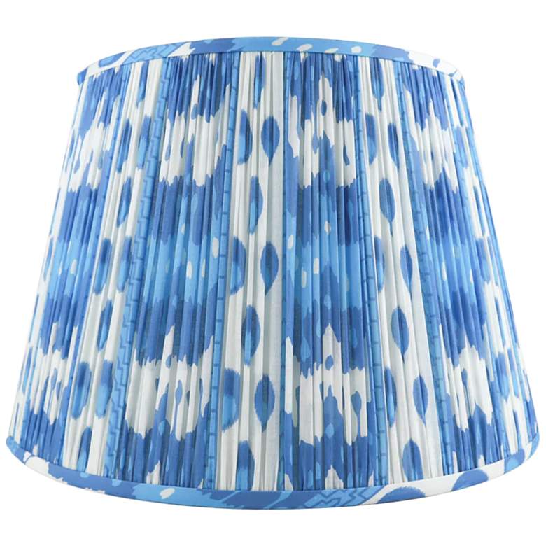 Image 1 Blue Swag Print Pleated Empire Lamp Shade 10x14x10 (Spider)