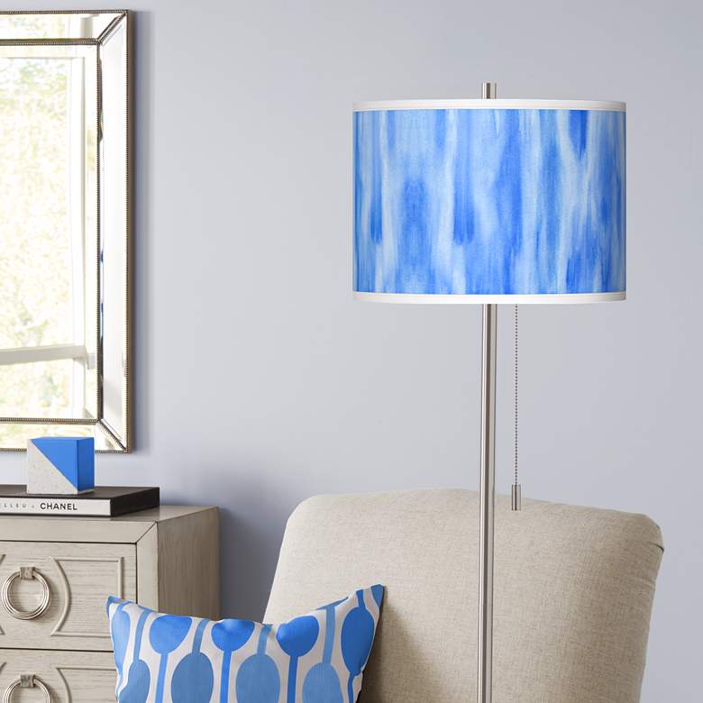 Image 1 Blue Tide Brushed Nickel Pull Chain Floor Lamp