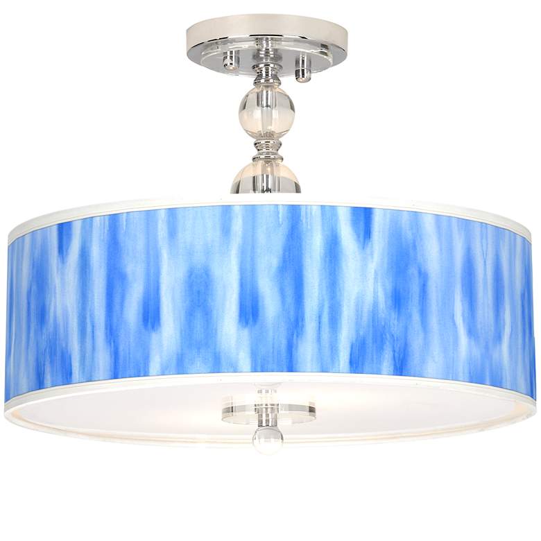 Image 1 Blue Tide Giclee 16" Wide Semi-Flush Ceiling Light
