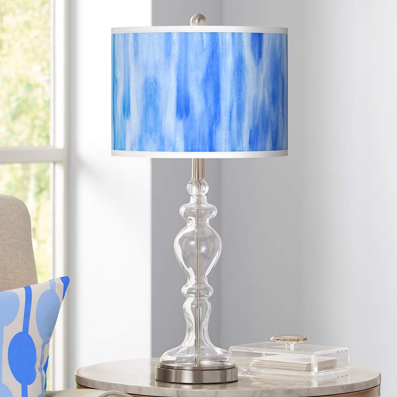 Image 1 Blue Tide Giclee Apothecary Clear Glass Table Lamp