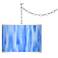 Blue Tide Giclee Glow Plug-In Swag Pendant